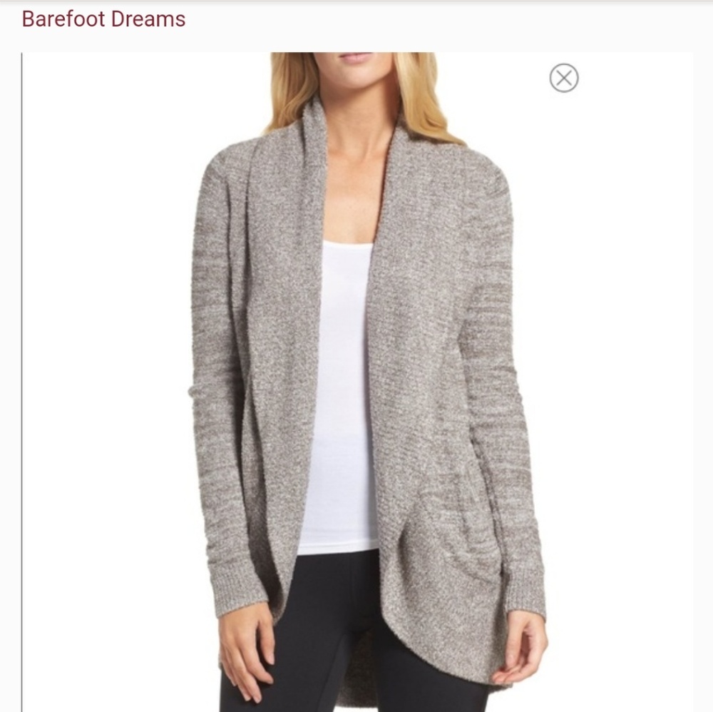 Barefoot dreams cardigan cocoa gray xs